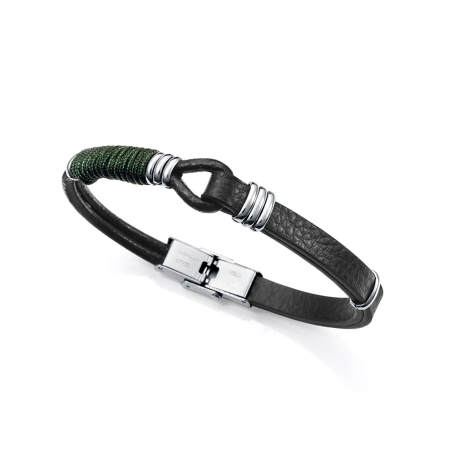 Pulsera Viceroy Acero y Piel Hombre 14117P01010