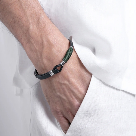 Pulsera Viceroy Acero y Piel Hombre 14117P01010