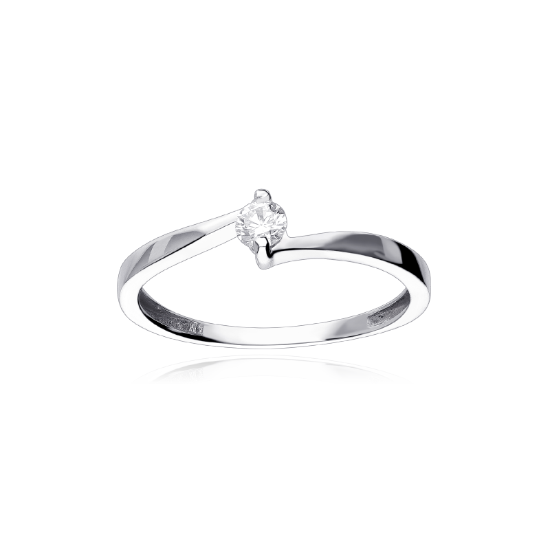 Anillo "Lecce" Oro Blanco 18k y Diamante 0.15 cts