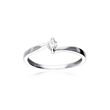 Anillo "Lecce" Oro Blanco 18k y Diamante 0.15 cts