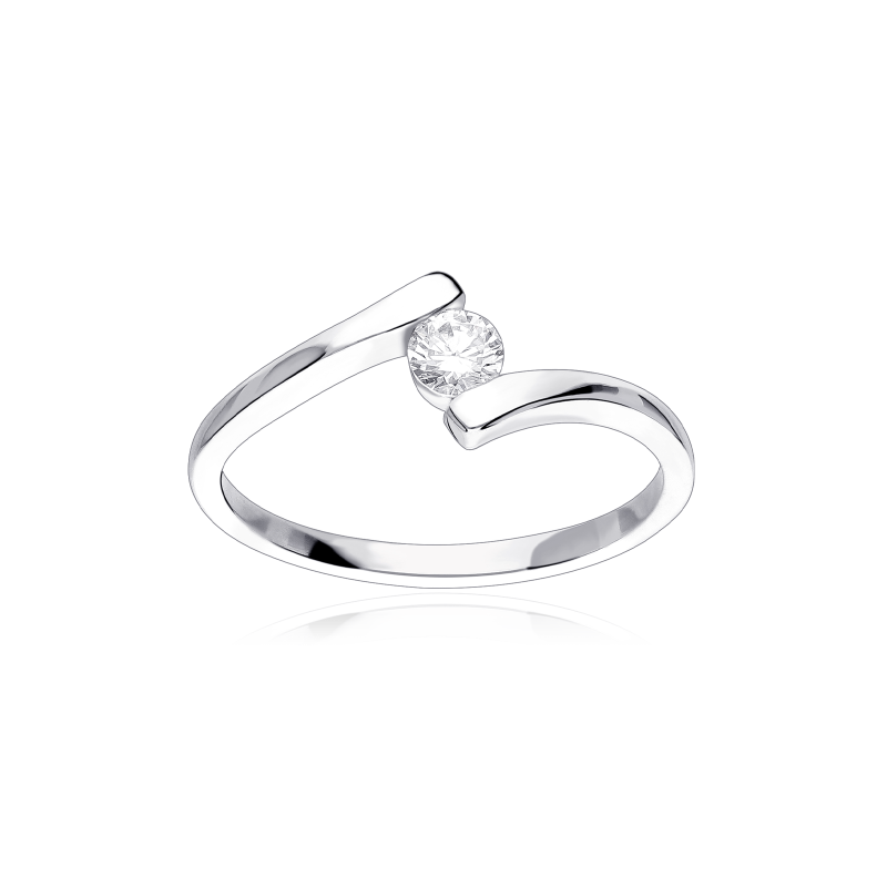 Anillo "Catania" Oro Blanco 18k y Diamante 0.22 cts