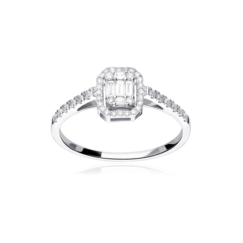 Anillo Oro Blanco 18k con Diamantes "Adorf"