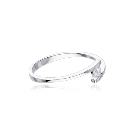 Anillo "Ravello" Oro Blanco 18k y Diamante 0.10 cts