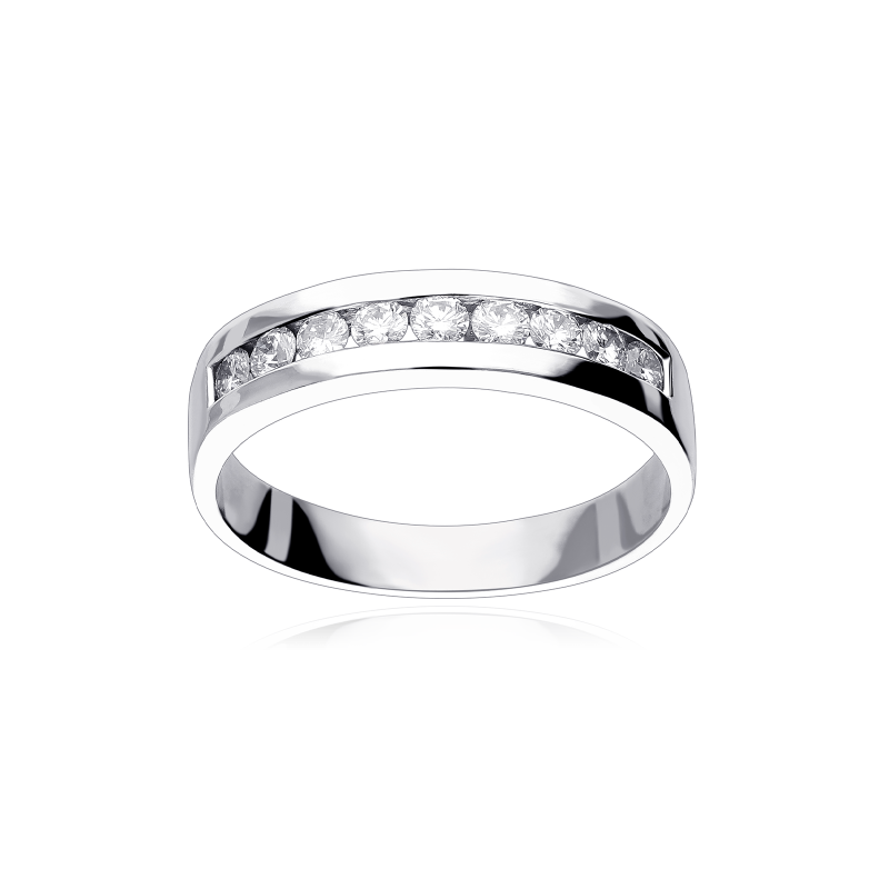 Anillo "Perugia" Oro Blanco 18k y Diamantes 0.40 cts