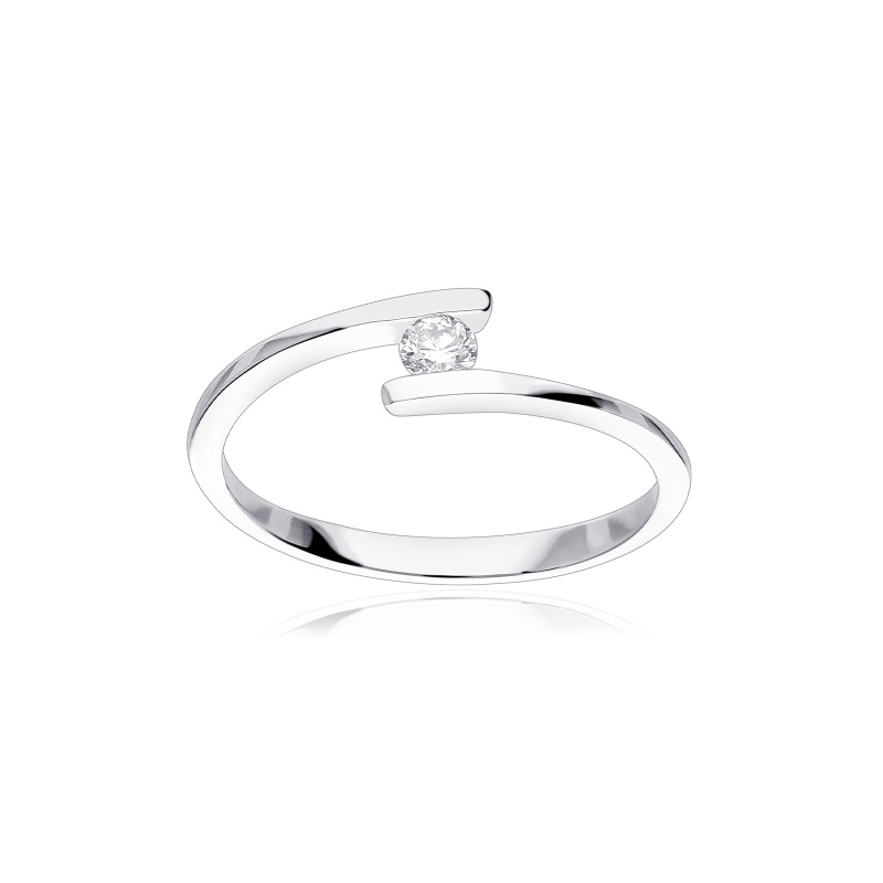 Anillo "Ravello" Oro Blanco 18k y Diamante 0.10 cts
