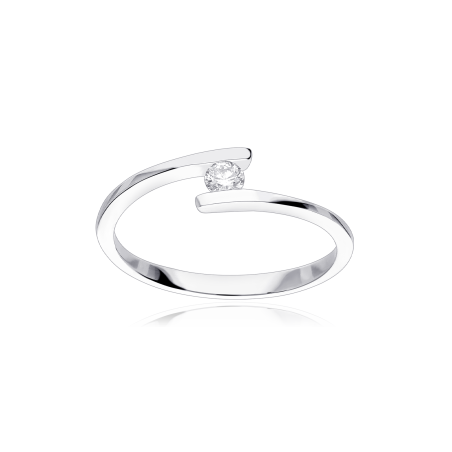 Anillo "Ravello" Oro Blanco 18k y Diamante 0.10 cts