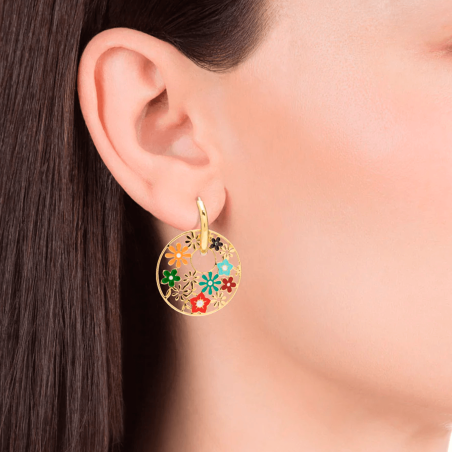 Pendientes Viceroy Acero flores colores 75290E09019