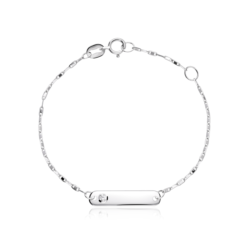 Esclava Oro 18k y circonita "White"