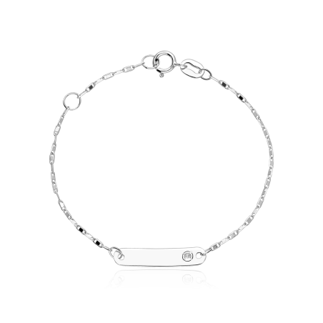 Esclava Oro 18k y circonita "White"