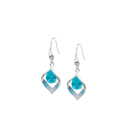 Pendientes Lotus silver plata piedra azul mujer LP3711-4/4