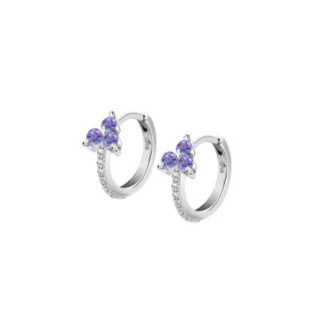 Pendientes Lotus  plata flor morada mujer LP3728-4/1