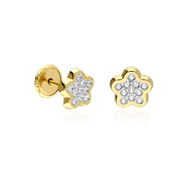 Pendientes Oro 18k y circonitas "Camila"