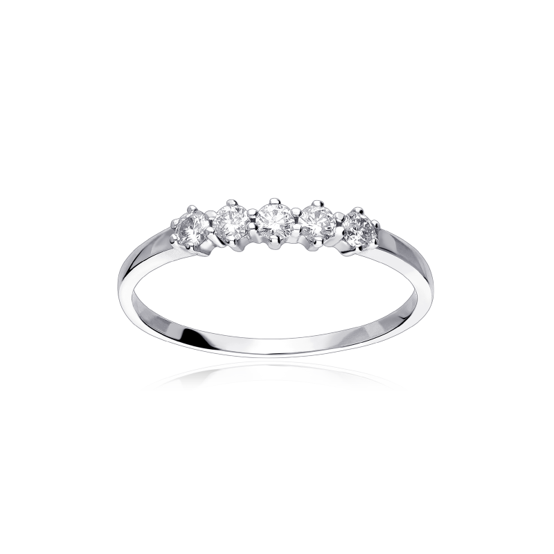 Anillo "Vicenza" Oro Blanco 18k y Diamantes 0.25 cts