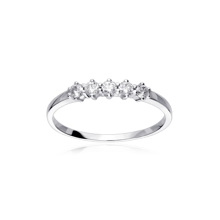 Anillo "Vicenza" Oro Blanco 18k y Diamantes 0.25 cts