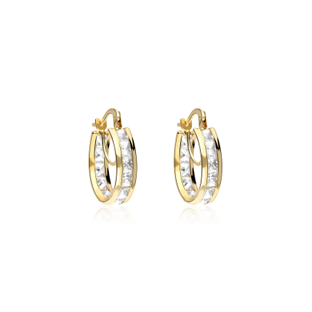 Aros oro 18k y circonitas 16mm "Deroua"