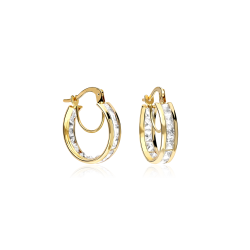 Aros oro 18k y circonitas 16mm "Deroua"