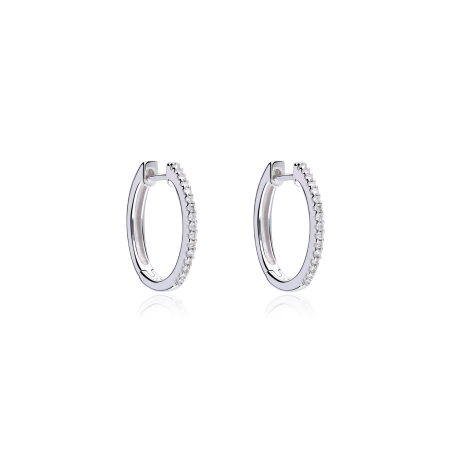 PENDIENTES ARO "BASSANO" DIAMANTES 0.12 CTS ORO 18K