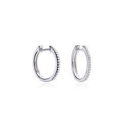 PENDIENTES ARO "BASSANO" DIAMANTES 0.12 CTS ORO 18K