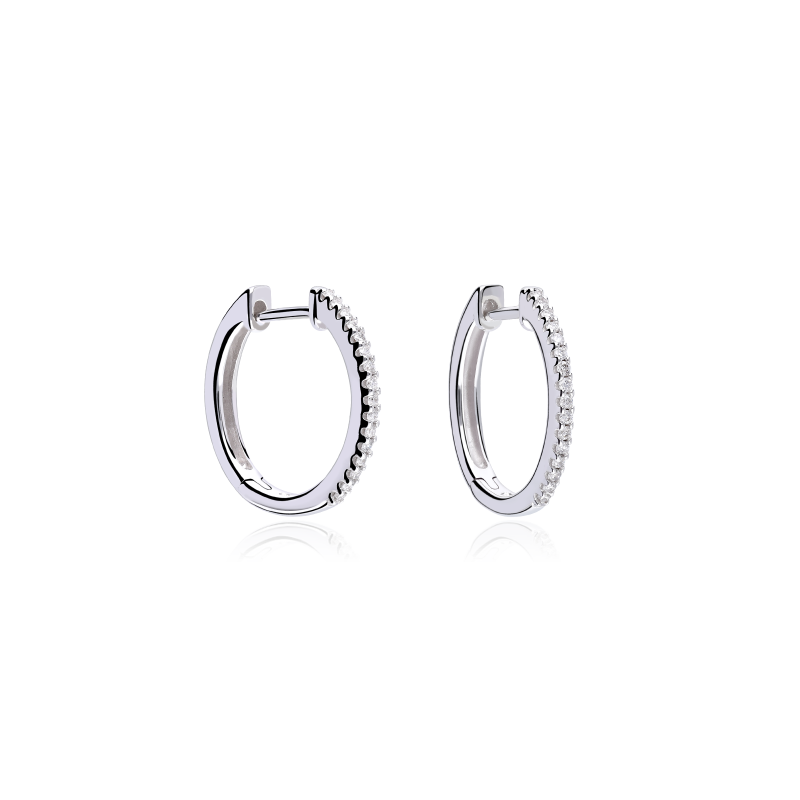 PENDIENTES ARO "BASSANO" DIAMANTES 0.12 CTS ORO 18K