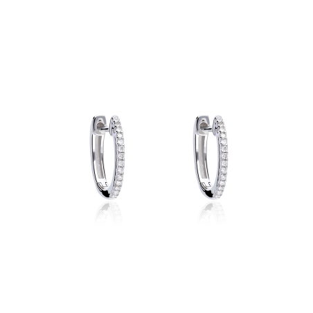 PENDIENTES ARO "BASSANO" DIAMANTES 0.15 CTS ORO 18K