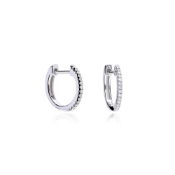 PENDIENTES ARO "BASSANO" DIAMANTES 0.15 CTS ORO 18K