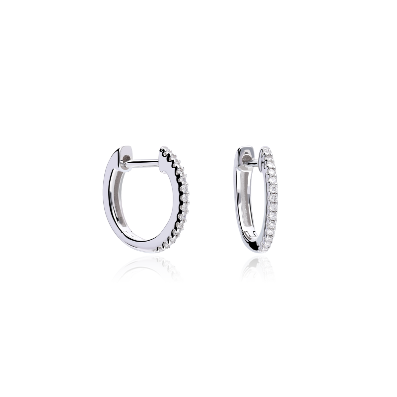 PENDIENTES ARO "BASSANO" DIAMANTES 0.15 CTS ORO 18K
