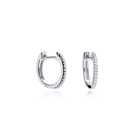 PENDIENTES ARO "BASSANO" DIAMANTES 0.15 CTS ORO 18K