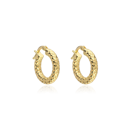Aros Plata primera ley baño Oro 18k 17mm "Maybe"