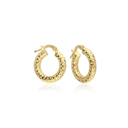 Aros Plata primera ley baño Oro 18k 17mm "Maybe"