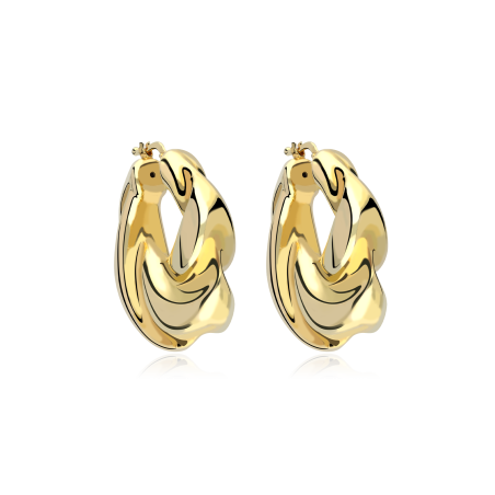 Pendientes plata ley baño Oro 18k "Delmonte"