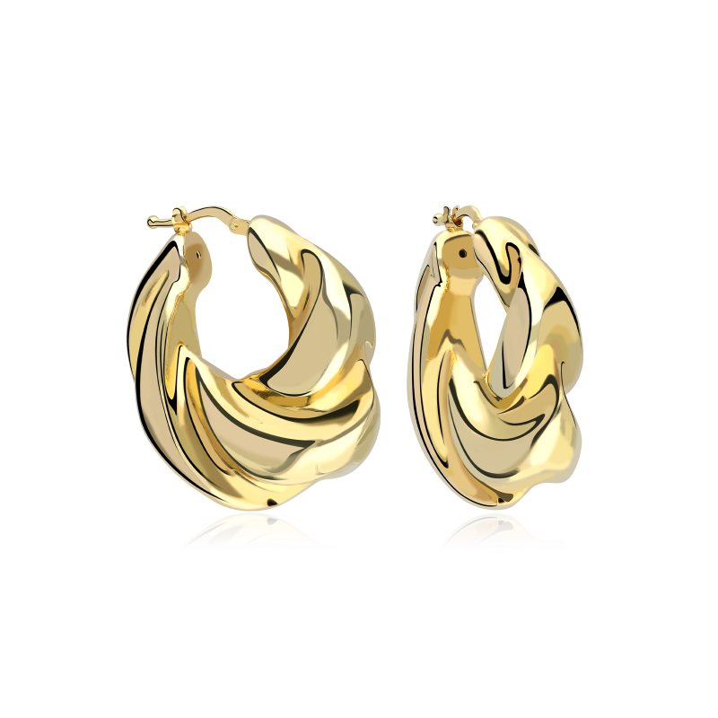 Pendientes plata ley baño Oro 18k "Delmonte"