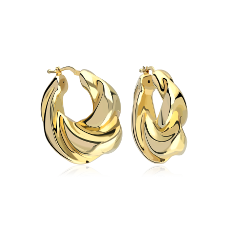 Pendientes plata ley baño Oro 18k "Delmonte"