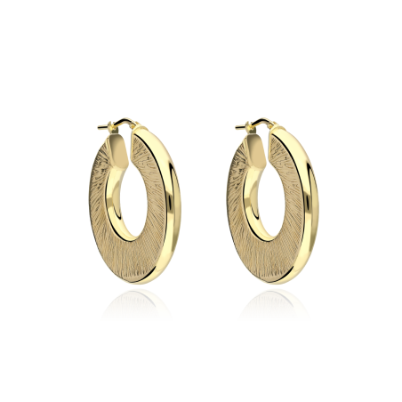 Aros "Klimt" Plata primera ley baño oro 18K 30mm