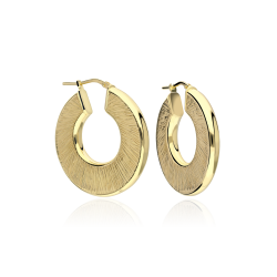 Aros "Klimt" Plata primera ley baño oro 18K 30mm