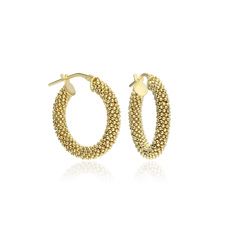 Aros "Temy" Plata primera ley baño Oro 18k 23mm