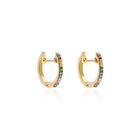 Pendientes Aro Oro 18k y circonitas "Lollipop"