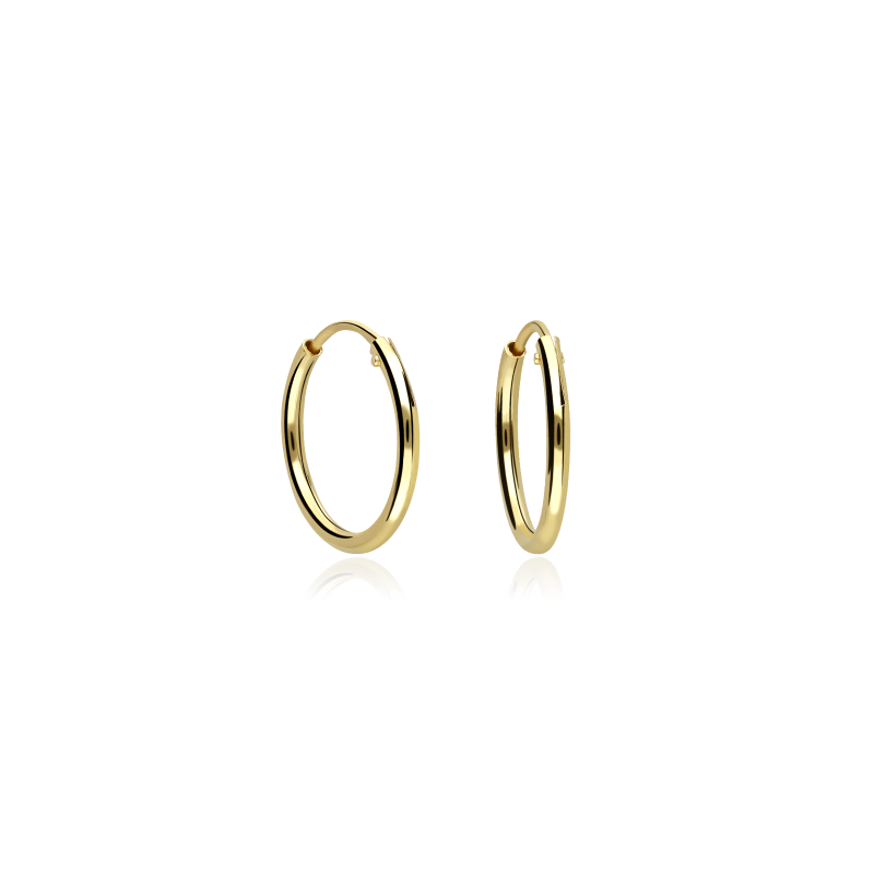 PENDIENTES "NORWALK" ARO LISO 13MM ORO 18K