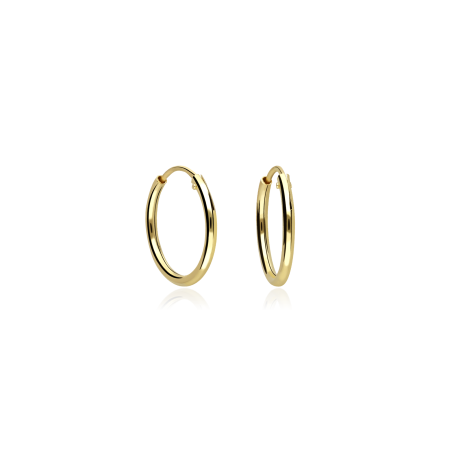 PENDIENTES "NORWALK" ARO LISO 13MM ORO 18K