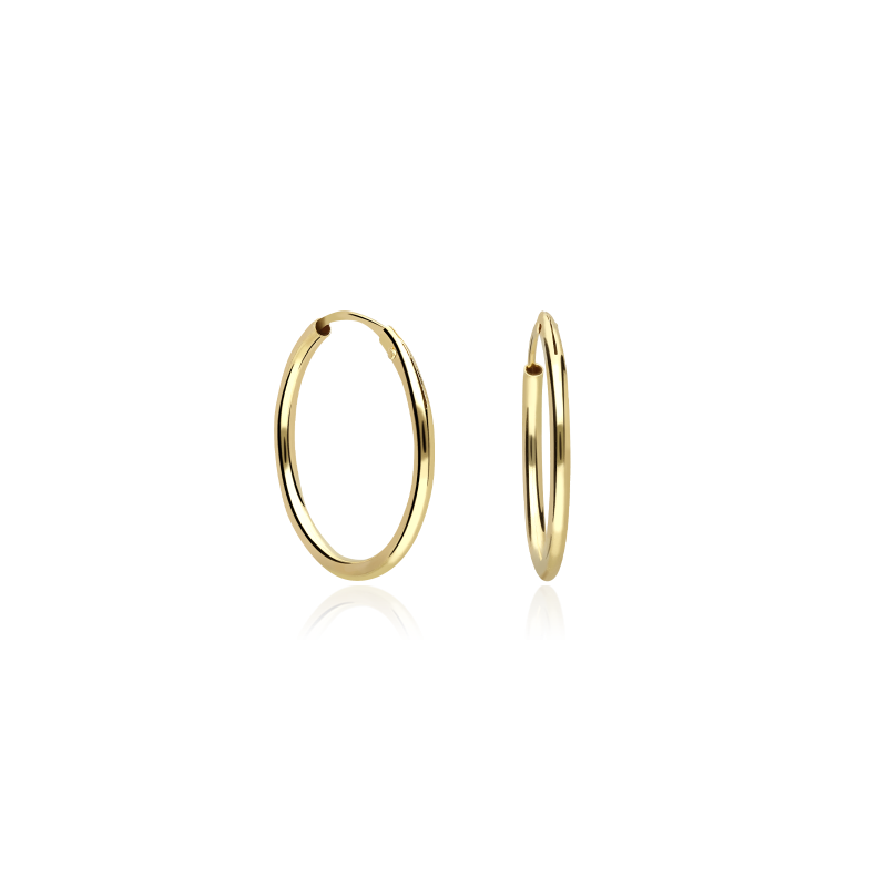 PENDIENTES "NORWALK" ARO LISO 16MM ORO 18K