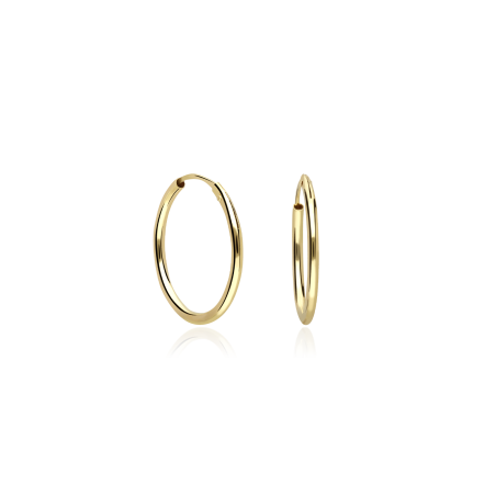 PENDIENTES "NORWALK" ARO LISO 16MM ORO 18K