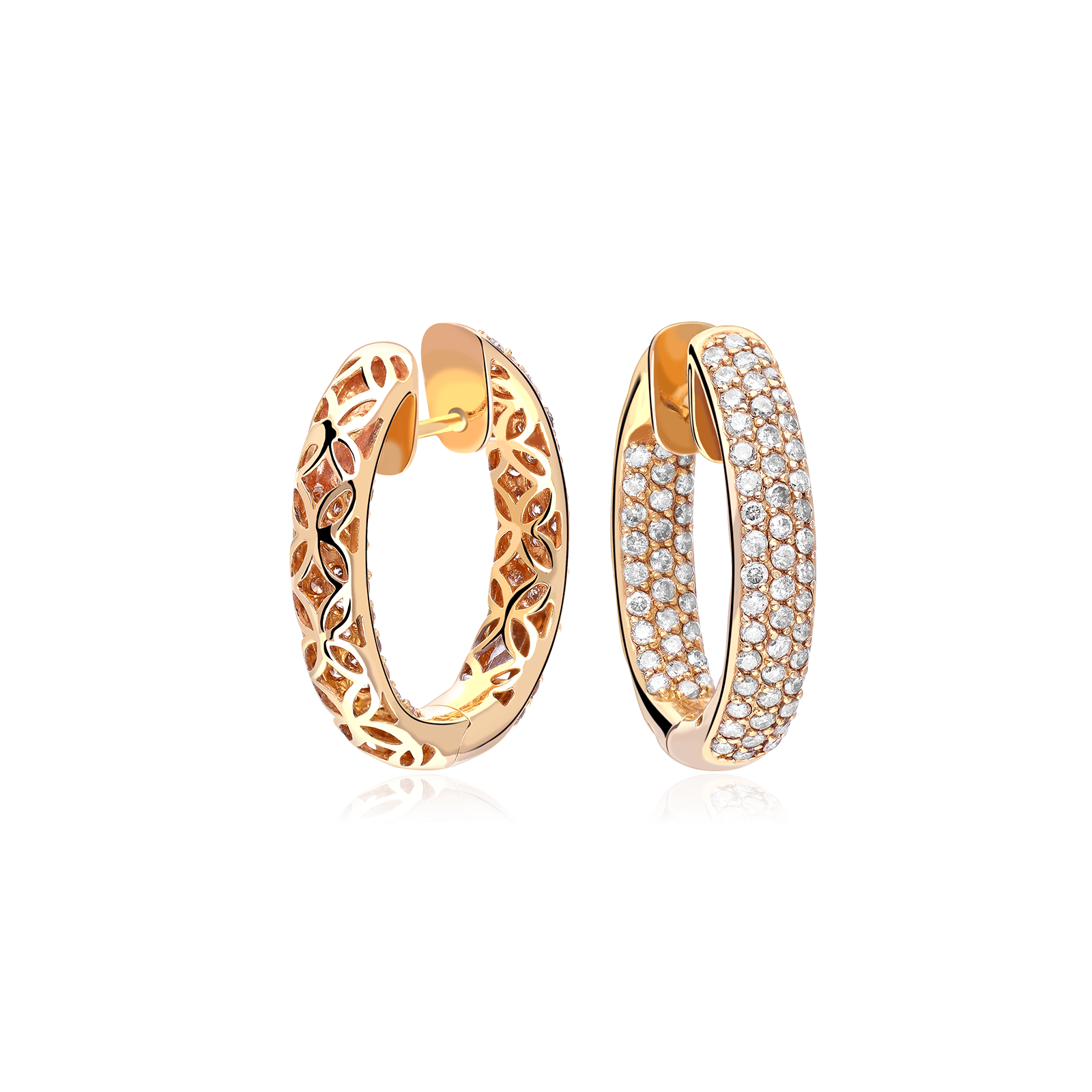 Pendientes aro Oro blanco 18k y Diamantes