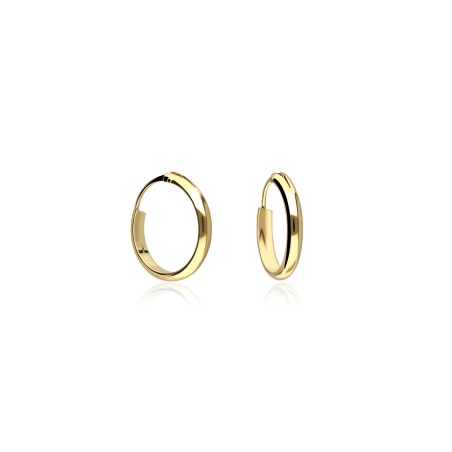 PENDIENTES "HIGH POINT" ARO 12MM ORO 18K