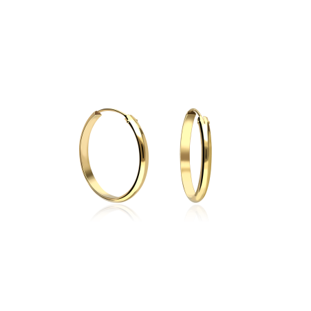 PENDIENTES "HIGH POINT" ARO 18MM ORO 18K