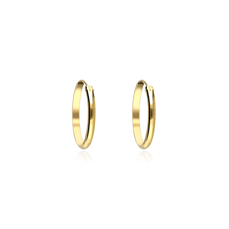 PENDIENTES "HIGH POINT" ARO 18MM ORO 18K