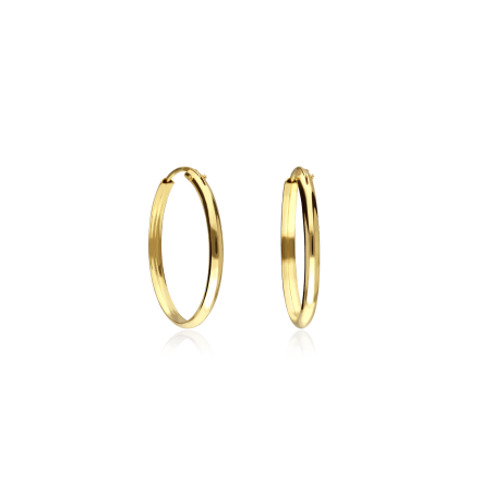 PENDIENTES "HIGH POINT" ARO 20MM ORO 18K