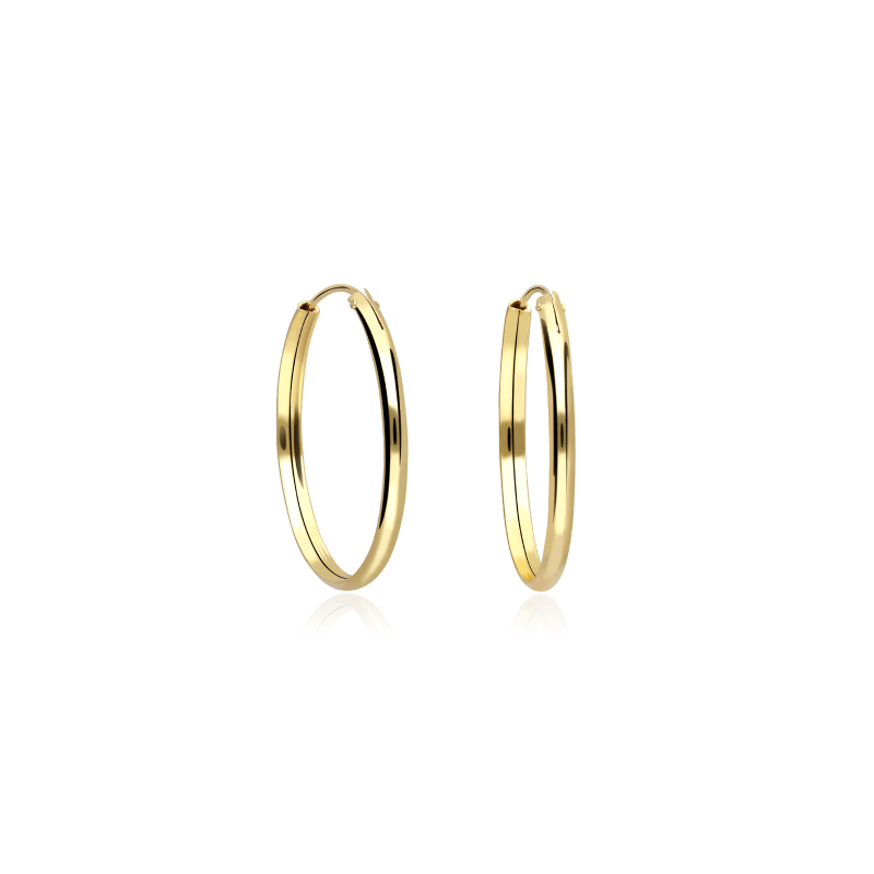 PENDIENTES "HIGH POINT" ARO 22MM ORO 18K