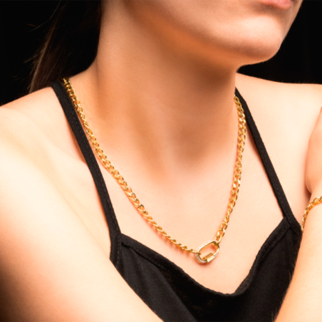 Collar Lotus acero dorado mujer LS2338-1/2