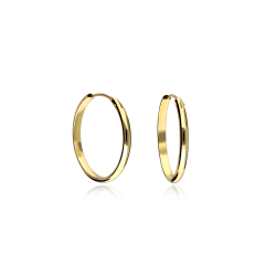 PENDIENTES ARO ORO 18K LISOS 20mm