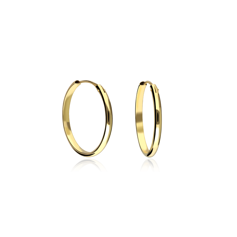 PENDIENTES ARO ORO 18K LISOS 20mm