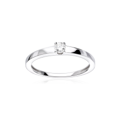 Anillo "Forlí" Oro Blanco 18k y Diamante 0.15 cts